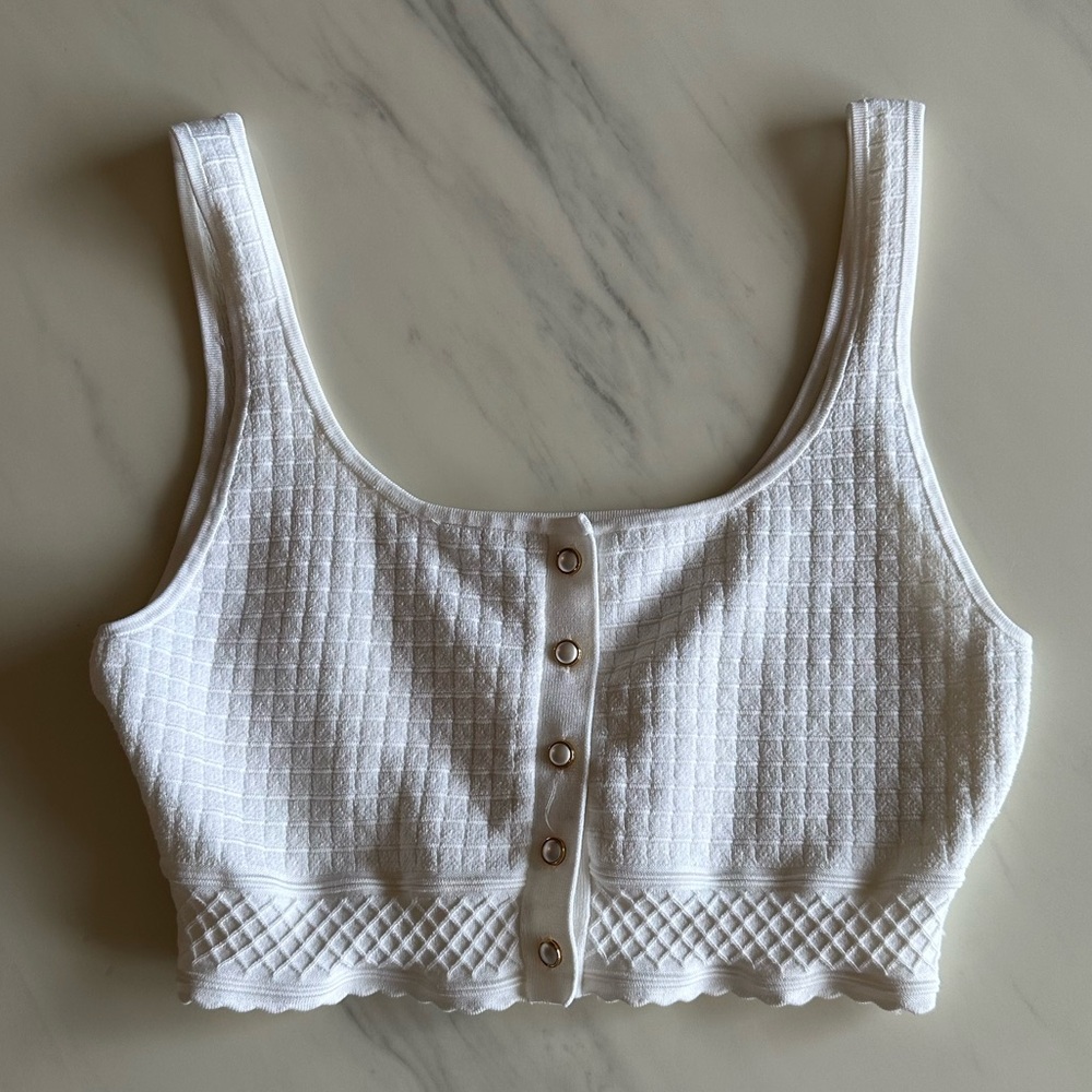 Babaton - Sculpt knit button tank - white - XL - rare piece